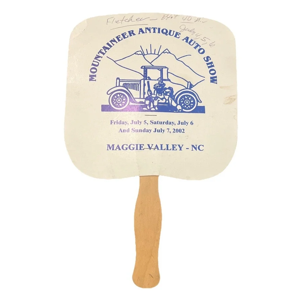 2002 Mountaineer Antique Auto Club Maggie Valley NC Car Show Advertising Fan